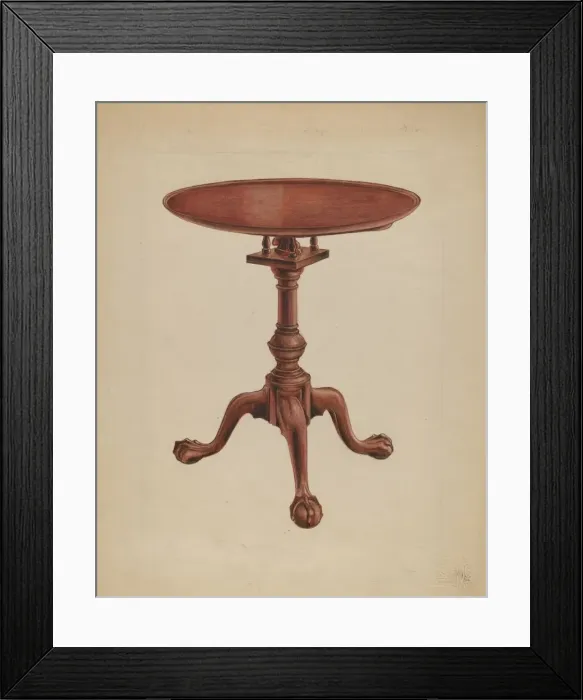 Framed Print : Tripod-table, c. 1936. Creator: Arthur Johnson