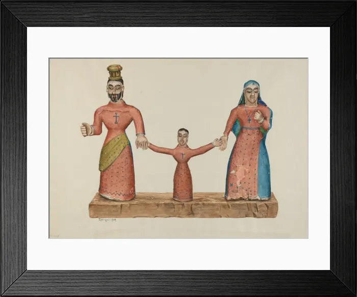 Framed Print : Bulto (The Holy Family), 1939. Creator: Eldora P. Lorenzini Framed Print : Bulto (The Holy Family), 1939. Creator: Eldora P. Lorenzini