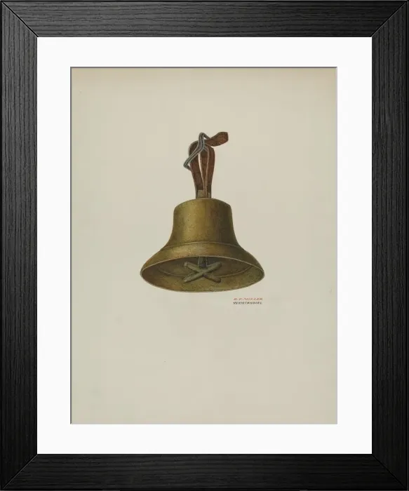 Framed Print : Brass Bell, 1940. Creator: Randolph F Miller