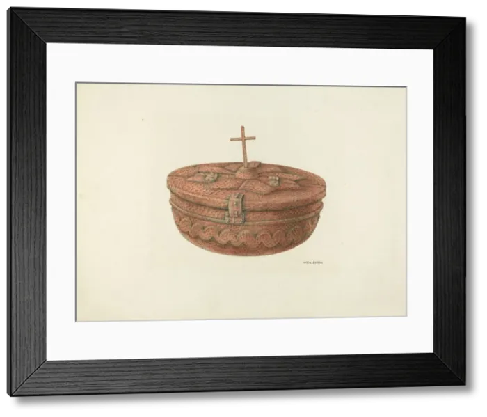 Framed Print : Baptismal Font, c. 1941. Creator: William Kieckhofel Framed Print : Baptismal Font, c. 1941. Creator: William Kieckhofel
