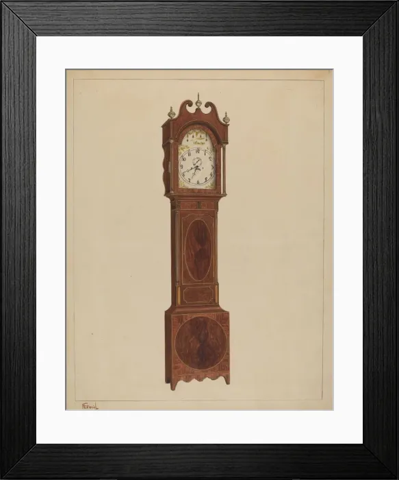 Framed Print : Grandfather Clock, c. 1937. Creator: Nicholas Gorid Framed Print : Grandfather Clock, c. 1937. Creator: Nicholas Gorid