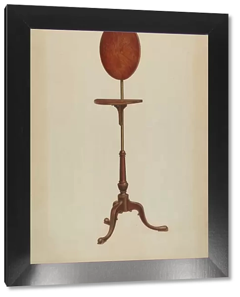 Pole Screen and Candlestand, 1940. Creator: Rolland Livingstone