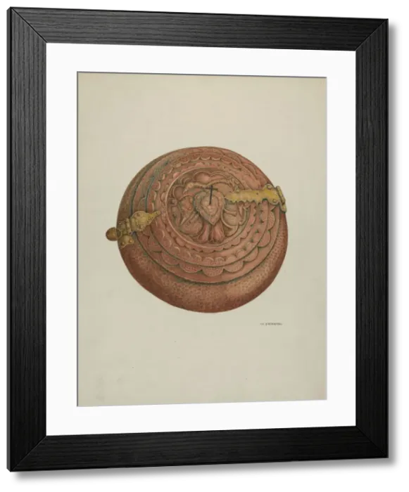 Framed Print : Baptismal Font, c. 1941. Creator: William Kieckhofel Framed Print : Baptismal Font, c. 1941. Creator: William Kieckhofel