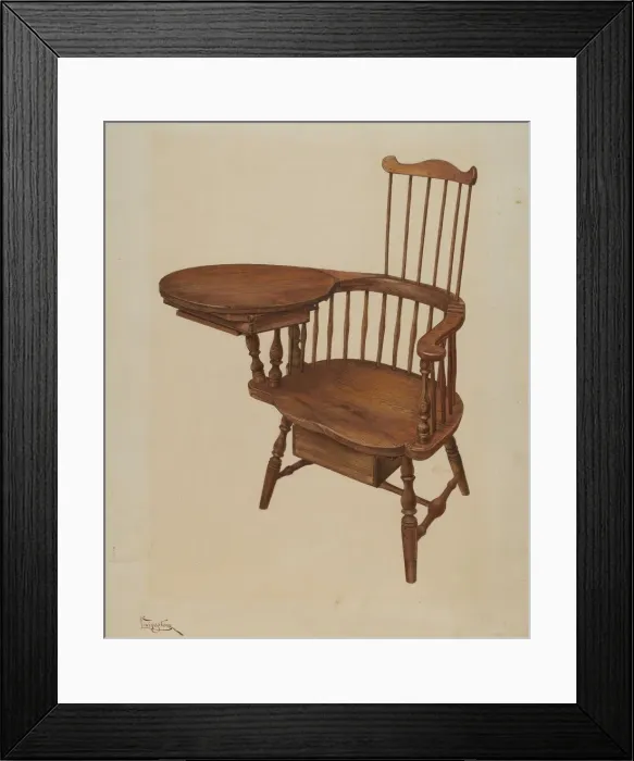 Framed Print : Writing Armchair, 1940. Creator: Rolland Livingstone Framed Print : Writing Armchair, 1940. Creator: Rolland Livingstone