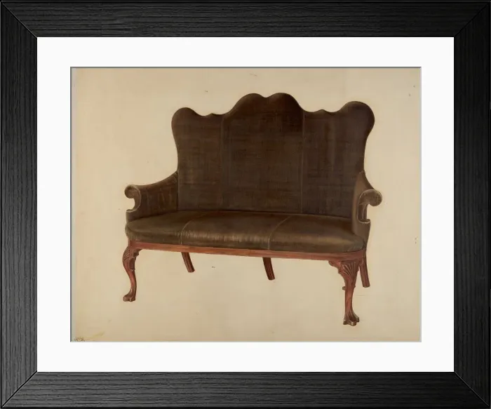 Framed Print : Sofa, 1940. Creator: Rolland Livingstone Framed Print : Sofa, 1940. Creator: Rolland Livingstone