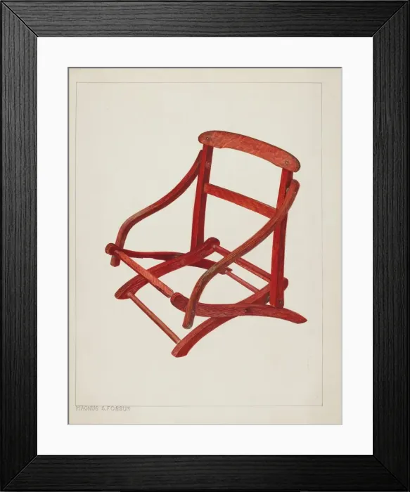 Framed Print : Childs Folding Chair, c. 1938. Creator: Magnus S. Fossum Framed Print : Childs Folding Chair, c. 1938. Creator: Magnus S. Fossum