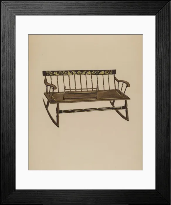 Framed Print : Cradle Settee, c. 1937. Creator: Frederick Jackson