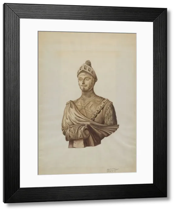Framed Print : Figurehead: Warrior, c. 1938. Creator: Mary E Humes Framed Print : Figurehead: Warrior, c. 1938. Creator: Mary E Humes