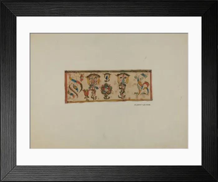 Framed Print : Pa. German Book Marker, c. 1937. Creator: Albert J. Levone