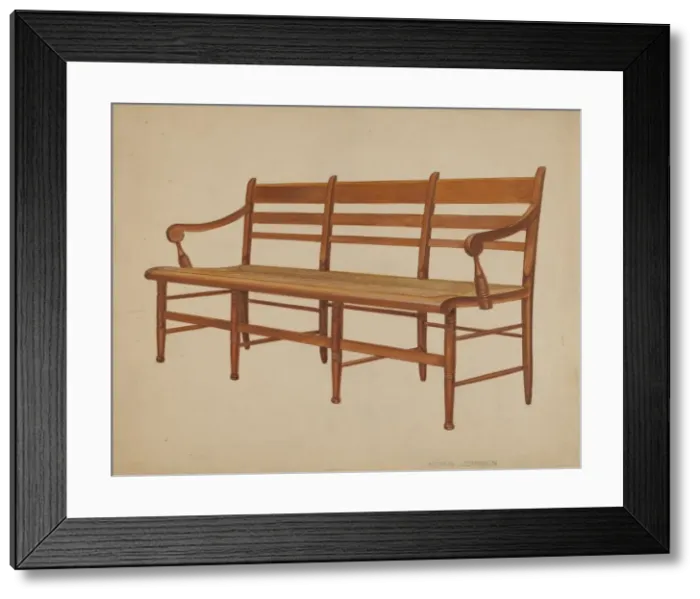 Framed Print : Settee, c. 1936. Creator: Arthur Johnson Framed Print : Settee, c. 1936. Creator: Arthur Johnson