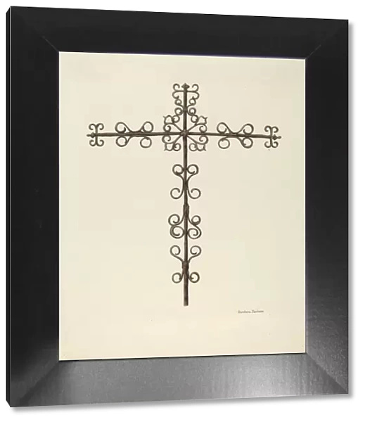 Wrought Iron Cross (Restored), c. 1938. Creator: Gordena Jackson