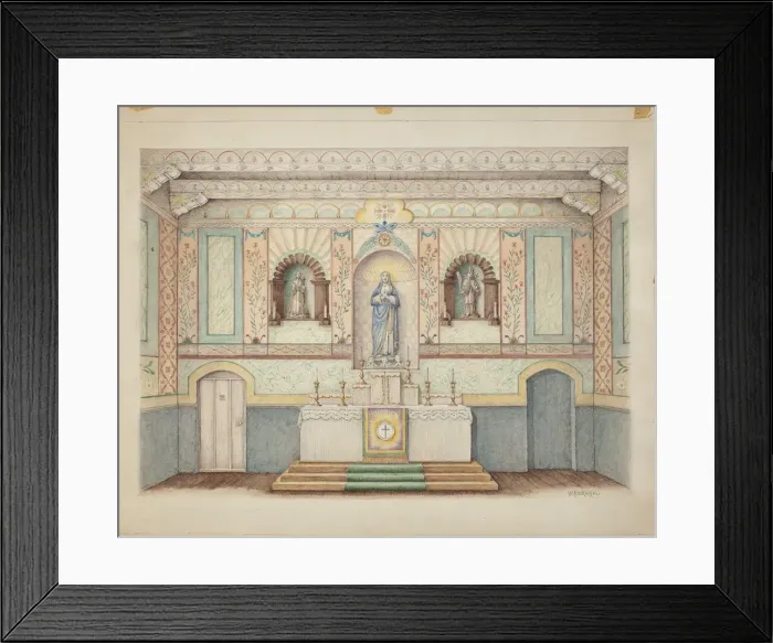 Framed Print : La Purisima Mission - Restored in 1941, c. 1942. Creator: William Kieckhofel Framed Print : La Purisima Mission - Restored in 1941, c. 1942. Creator: William Kieckhofel