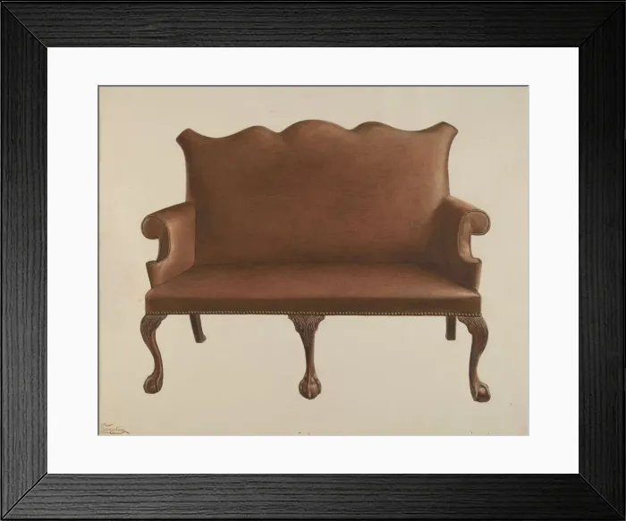 Framed Print : Settee, 1941. Creator: Rolland Livingstone Framed Print : Settee, 1941. Creator: Rolland Livingstone