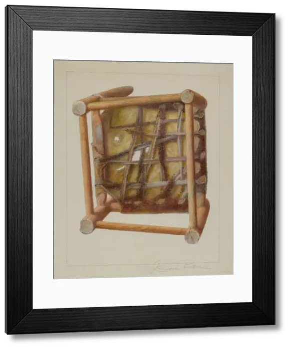 Framed Print : Childs Chair (View of Seat Bottom), c. 1938. Creator: Cora Parker Framed Print : Childs Chair (View of Seat Bottom), c. 1938. Creator: Cora Parker