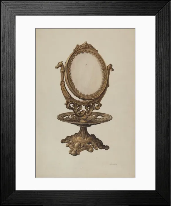 Framed Print : Dressing Mirror, 1938. Creator: Samuel O. Klein Framed Print : Dressing Mirror, 1938. Creator: Samuel O. Klein
