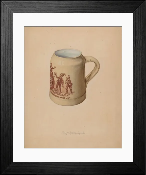 Framed Print : Stoneware Mug for Beer, 1939. Creator: Lloyd Charles Lemcke Framed Print : Stoneware Mug for Beer, 1939. Creator: Lloyd Charles Lemcke