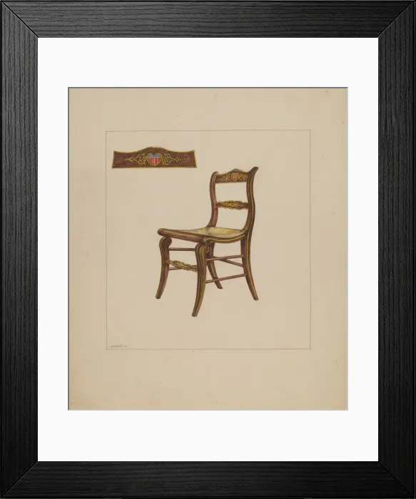 Framed Print : Rush Bottom Chair, c. 1937. Creator: Henry Meyers Framed Print : Rush Bottom Chair, c. 1937. Creator: Henry Meyers