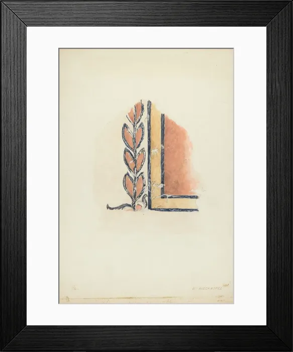 Framed Print : Wall Painting (Fragment), c. 1939. Creator: William Kieckhofel Framed Print : Wall Painting (Fragment), c. 1939. Creator: William Kieckhofel