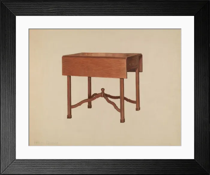 Framed Print : Pembroke Table, c. 1938. Creator: Henry Granet Framed Print : Pembroke Table, c. 1938. Creator: Henry Granet