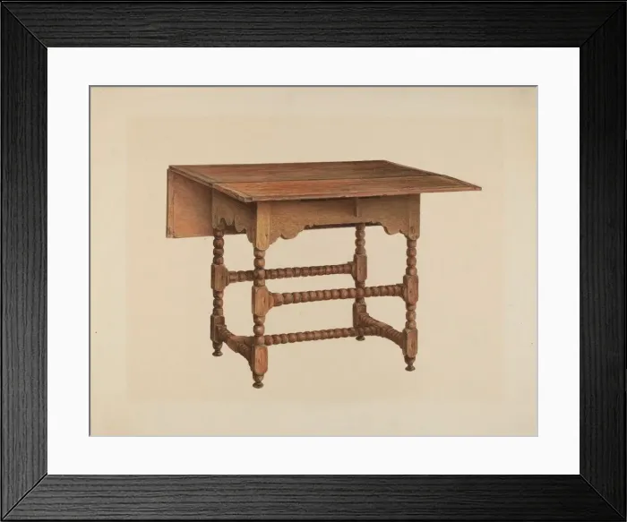 Framed Print : Drop-leaf Table, c. 1938. Creator: Isadore Goldberg Framed Print : Drop-leaf Table, c. 1938. Creator: Isadore Goldberg