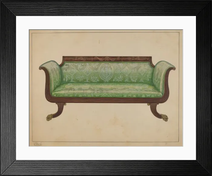 Framed Print : Sofa, c. 1936. Creator: Nicholas Gorid Framed Print : Sofa, c. 1936. Creator: Nicholas Gorid
