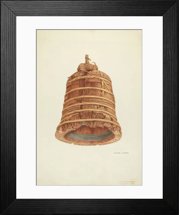 Framed Print : Wooden Bell, c. 1940. Creator: Edward Jewett Framed Print : Wooden Bell, c. 1940. Creator: Edward Jewett