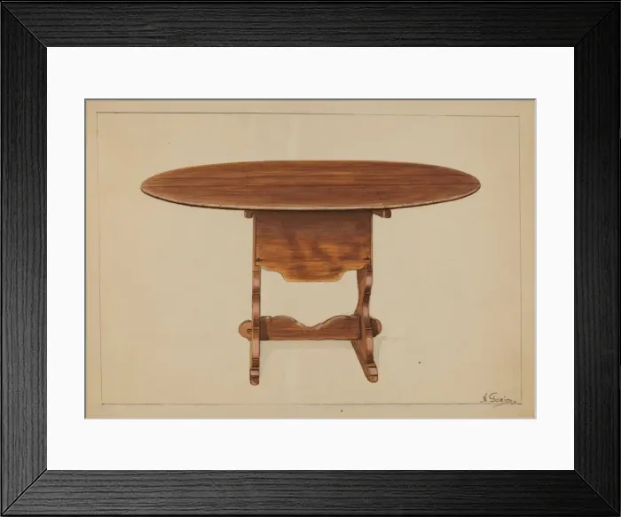 Framed Print : Tip Table (Hutch), c. 1936. Creator: Nicholas Gorid Framed Print : Tip Table (Hutch), c. 1936. Creator: Nicholas Gorid