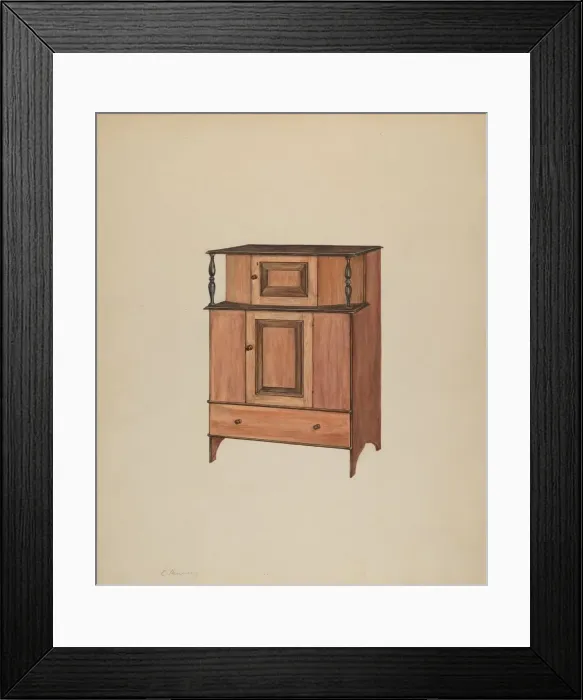 Framed Print : Press Cupboard, c. 1938. Creator: Charles Henning Framed Print : Press Cupboard, c. 1938. Creator: Charles Henning