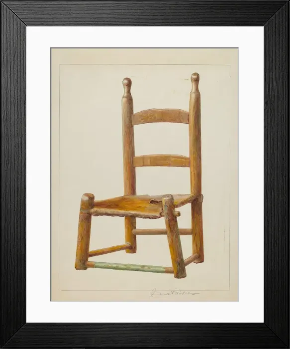 Framed Print : Childs chair, probably 1938. Creator: Cora Parker Framed Print : Childs chair, probably 1938. Creator: Cora Parker