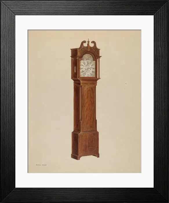 Framed Print : Tall Clock, c. 1938. Creator: Arthur Johnson Framed Print : Tall Clock, c. 1938. Creator: Arthur Johnson