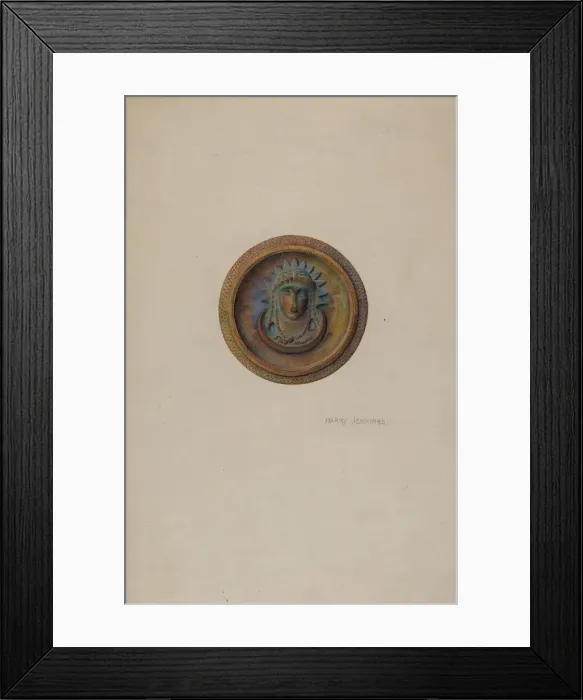 Framed Print : Mirror Support - Victory Head, c. 1941. Creator: Harry Jennings Framed Print : Mirror Support - Victory Head, c. 1941. Creator: Harry Jennings