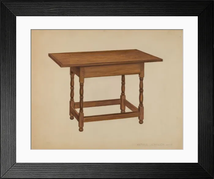 Framed Print : Tavern Table, c. 1936. Creator: Arthur Johnson Framed Print : Tavern Table, c. 1936. Creator: Arthur Johnson