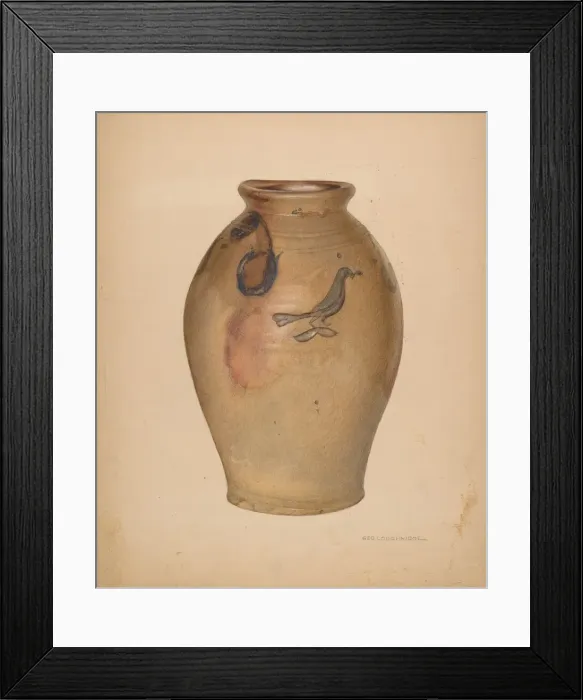 Framed Print : Jar, c. 1938. Creator: George Loughridge Framed Print : Jar, c. 1938. Creator: George Loughridge