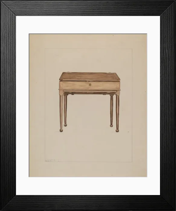 Framed Print : Desk, c. 1936. Creator: Frederick Jackson Framed Print : Desk, c. 1936. Creator: Frederick Jackson