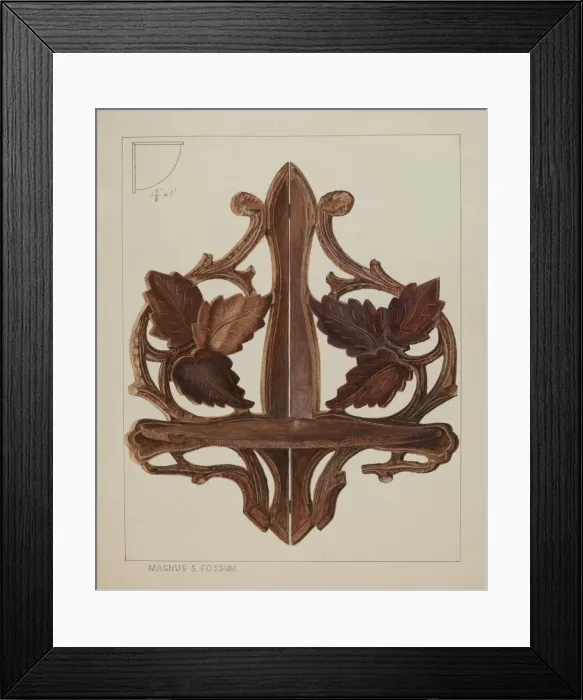 Framed Print : Shelf (Corner Bracket), c. 1937. Creator: Magnus S. Fossum Framed Print : Shelf (Corner Bracket), c. 1937. Creator: Magnus S. Fossum