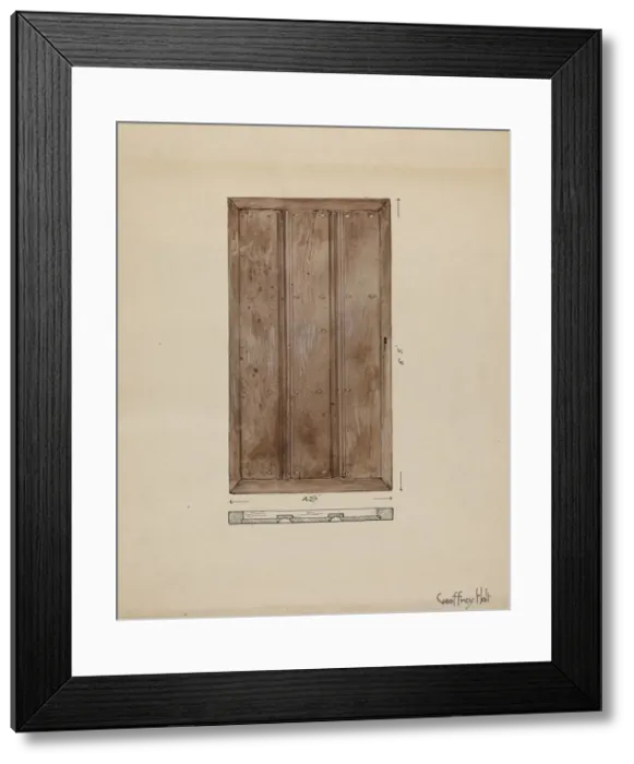 Framed Print : Original Outside Door to Sacristy, c. 1936. Creator: Geoffrey Holt Framed Print : Original Outside Door to Sacristy, c. 1936. Creator: Geoffrey Holt