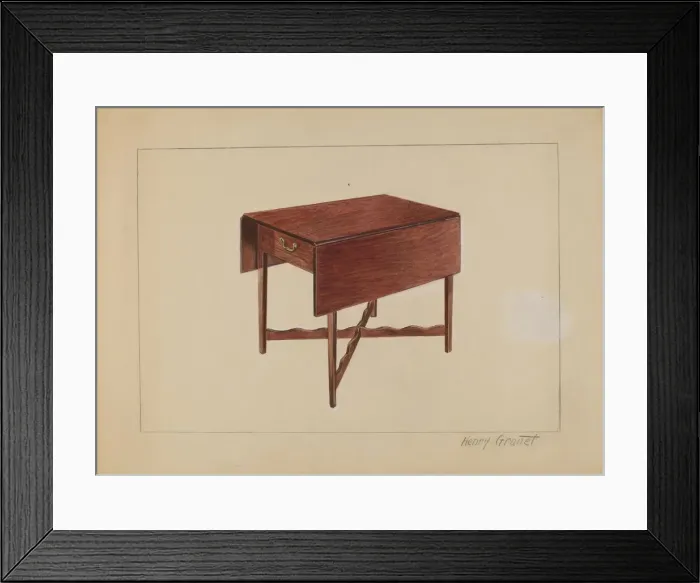 Framed Print : Drop-Leaf Table, 1936. Creator: Henry Granet Framed Print : Drop-Leaf Table, 1936. Creator: Henry Granet