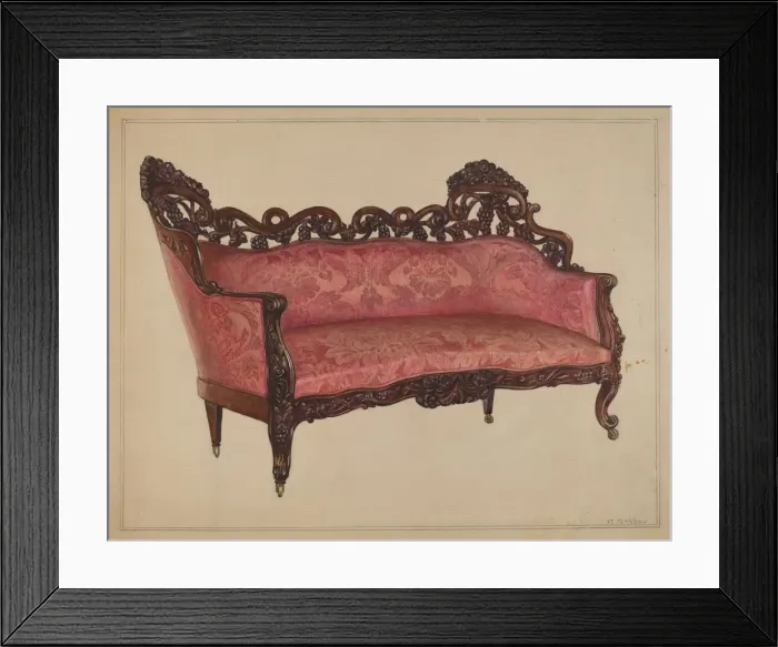 Framed Print : Sofa, c. 1937. Creator: Bernard Gussow Framed Print : Sofa, c. 1937. Creator: Bernard Gussow