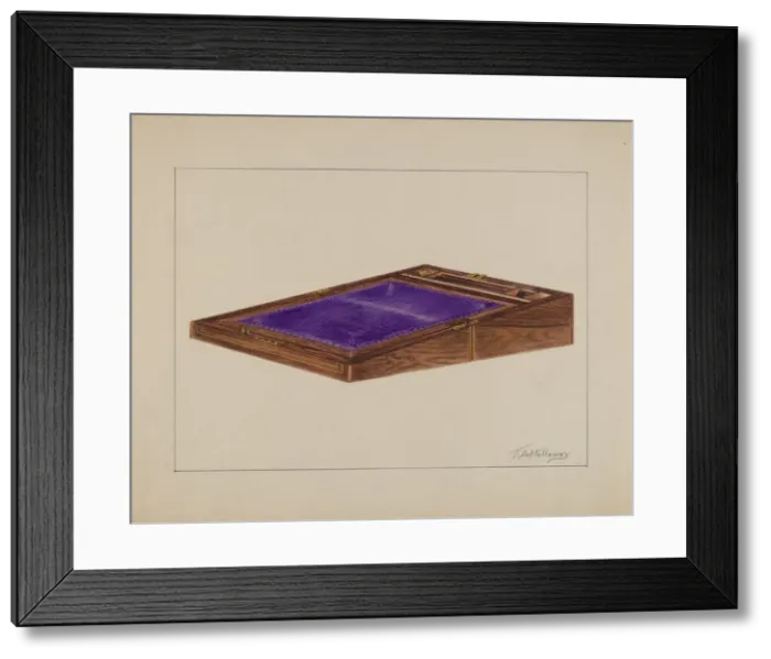 Framed Print : Folding Desk, c. 1937. Creator: Thomas Holloway Framed Print : Folding Desk, c. 1937. Creator: Thomas Holloway