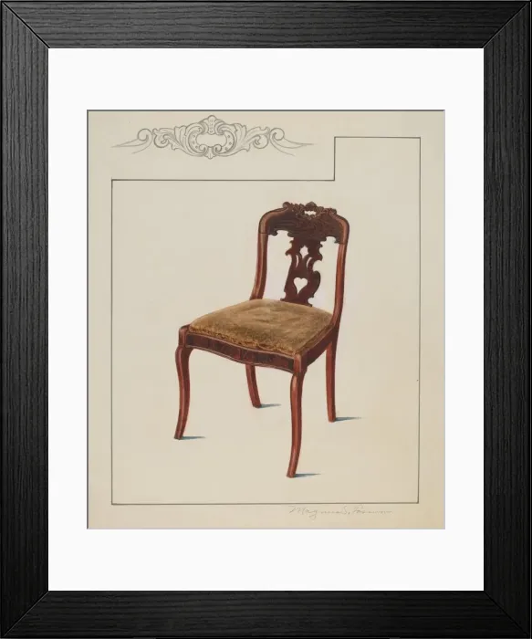 Framed Print : Chair, c. 1936. Creator: Magnus S. Fossum Framed Print : Chair, c. 1936. Creator: Magnus S. Fossum