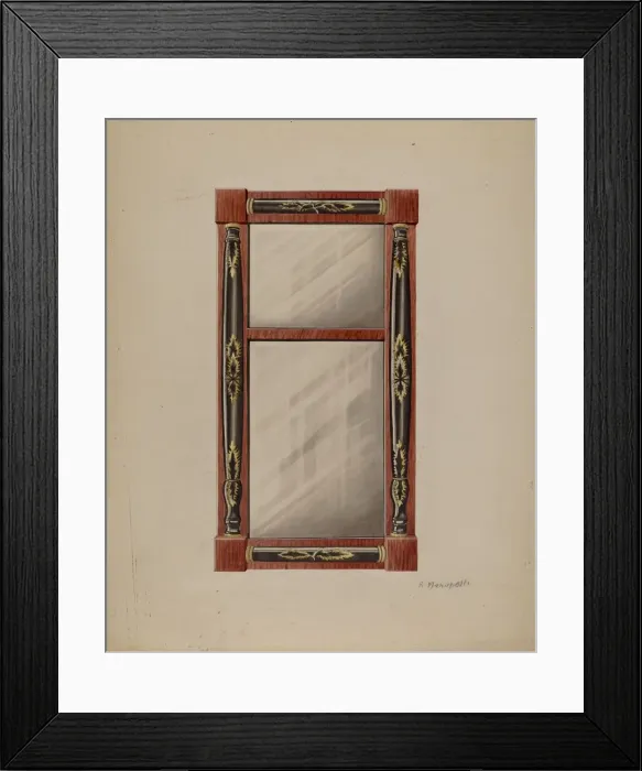 Framed Print : Wall Mirror, c. 1938. Creator: Raymond Manupelli Framed Print : Wall Mirror, c. 1938. Creator: Raymond Manupelli