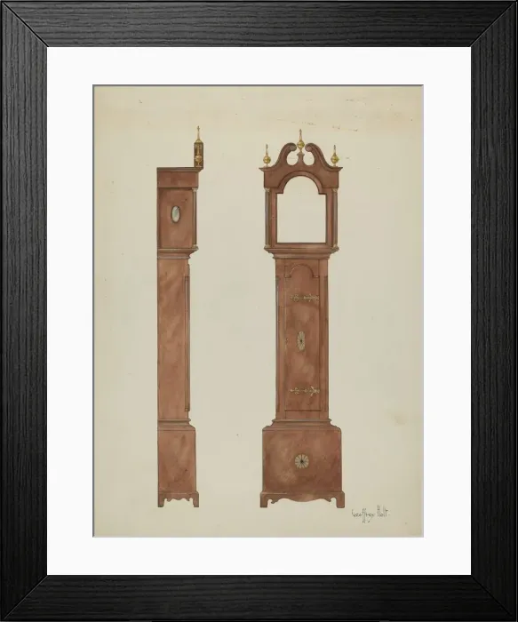 Framed Print : Grandfathers Clock, 1936. Creator: Geoffrey Holt Framed Print : Grandfathers Clock, 1936. Creator: Geoffrey Holt