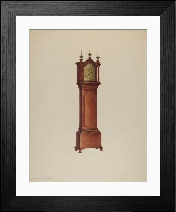 Framed Print : Miniature Tall Clock, c. 1938. Creator: Isadore Goldberg Framed Print : Miniature Tall Clock, c. 1938. Creator: Isadore Goldberg