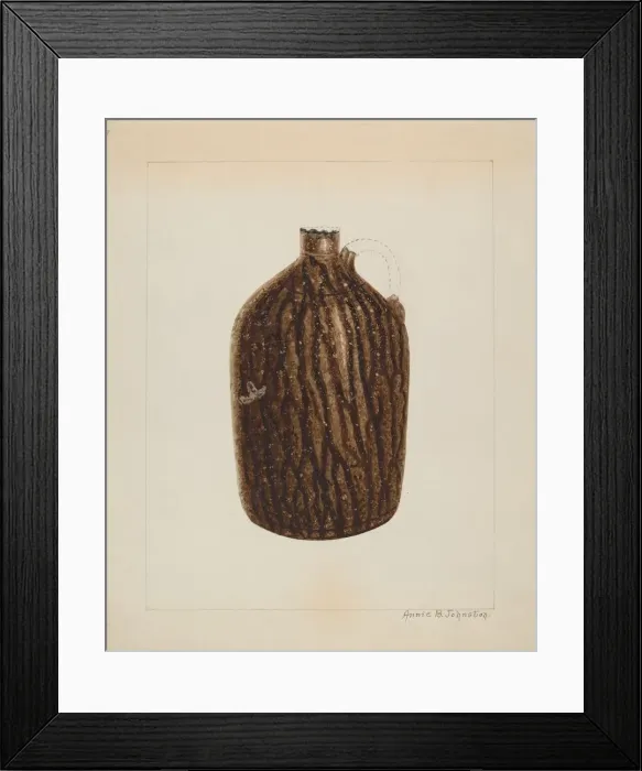 Framed Print : Stoneware Jug, c. 1938. Creator: Annie B Johnston Framed Print : Stoneware Jug, c. 1938. Creator: Annie B Johnston