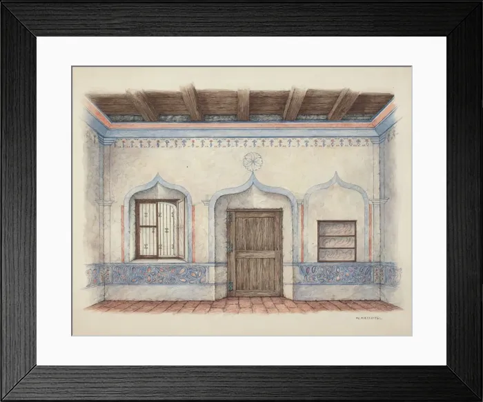 Framed Print : Wall Painting (Door), c. 1939. Creator: William Kieckhofel Framed Print : Wall Painting (Door), c. 1939. Creator: William Kieckhofel