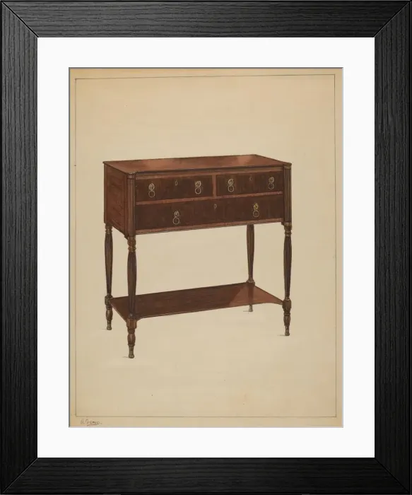 Framed Print : Side Board, 1936. Creator: Nicholas Gorid Framed Print : Side Board, 1936. Creator: Nicholas Gorid