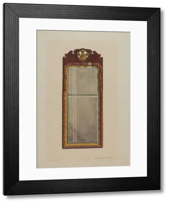 Framed Print : Queen Anne Mirror, c. 1939. Creator: Leslie Macklem Framed Print : Queen Anne Mirror, c. 1939. Creator: Leslie Macklem