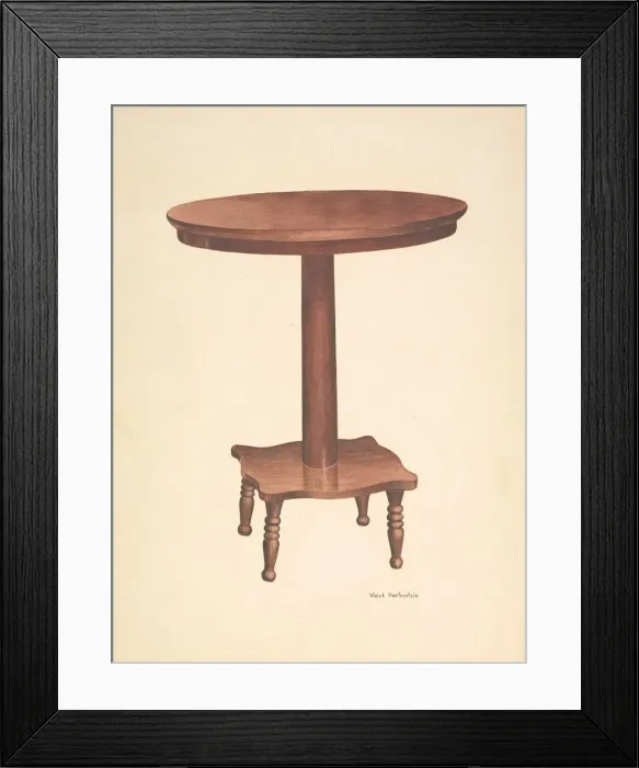 Framed Print : Round Top Table, c. 1940. Creator: Violet Hartenstein Framed Print : Round Top Table, c. 1940. Creator: Violet Hartenstein