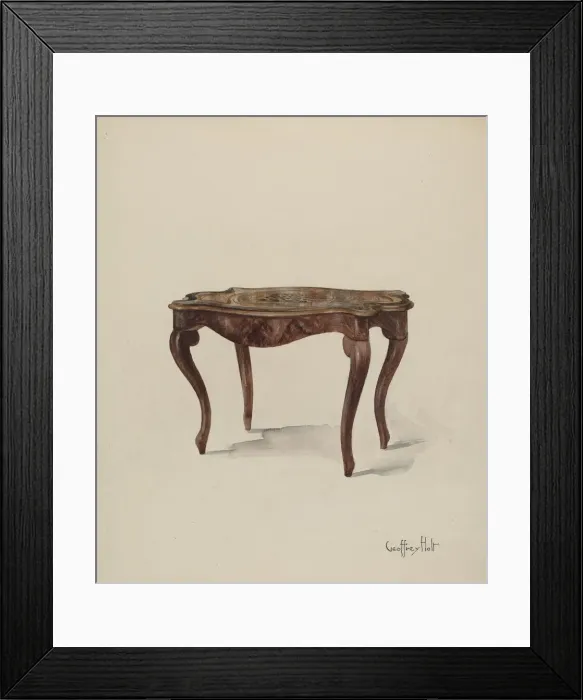 Framed Print : Marquetry Table, Showing Style, c. 1937. Creator: Geoffrey Holt Framed Print : Marquetry Table, Showing Style, c. 1937. Creator: Geoffrey Holt