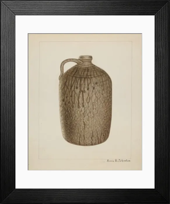 Framed Print : Stoneware Jar, c. 1938. Creator: Annie B Johnston Framed Print : Stoneware Jar, c. 1938. Creator: Annie B Johnston